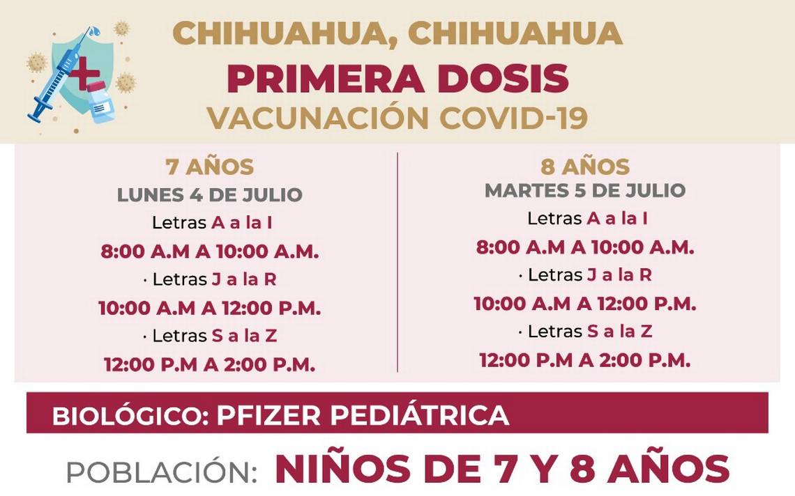 La vaccination contre le Covid-19 se poursuivra ;  ils appliqueront la première dose aux enfants de 7 et 8 ans – El Heraldo de Chihuahua